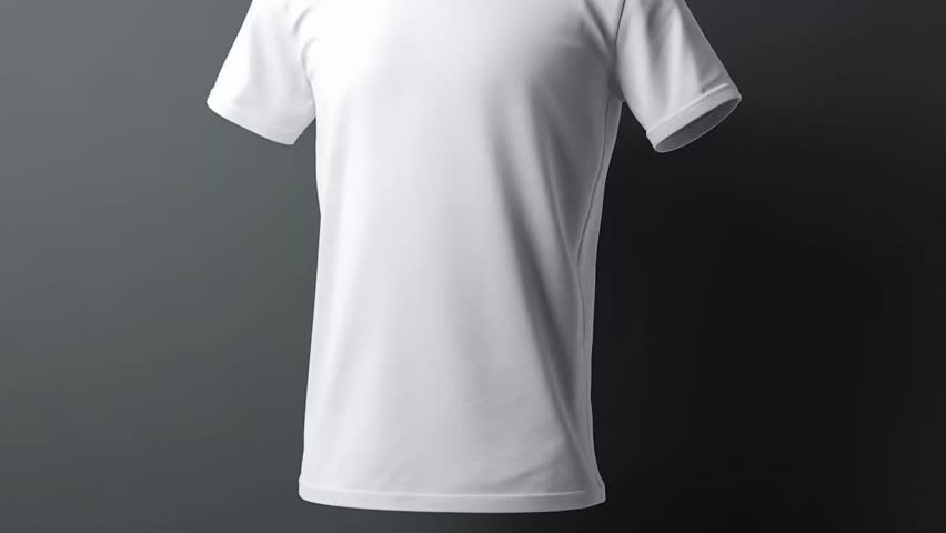 mock-up of a white t-shirt on a dark background Royalty-Free Stock Footage #1105827139