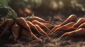 carrot close-up, harvest concept video