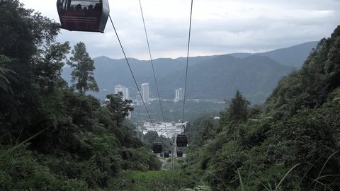 Awana Skyway cable car is a gondola lift, Stock Video