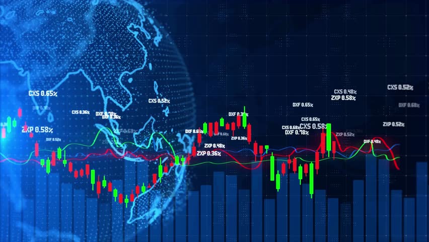 Forex Trading Investor, Financial Analyst Stock Market Chart Beautiful 3d Animation Graph TimeLapse Seamless Looping 3D, Futuristic finance stock exchange market computer screen technology, AI trading Royalty-Free Stock Footage #1105831041