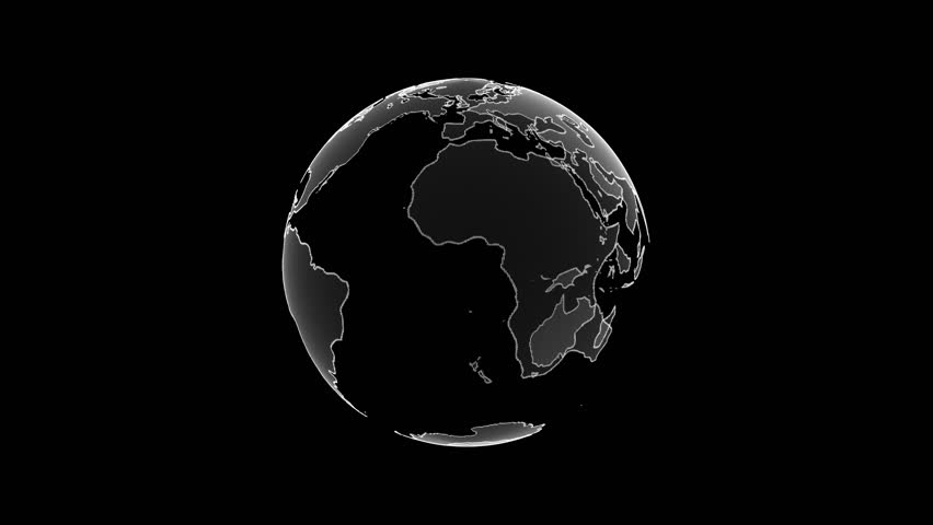 Animation of rotating globe of the Earth planet from particulars on black background, 4K seamless loop earth globe animation Royalty-Free Stock Footage #1105832251