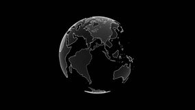Animation of rotating globe of the Earth planet from particulars on black background, 4K seamless loop earth globe animation - Powered by Shutterstock - Get 15% off with code: PIKWIZARD15