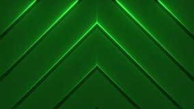 Abstract neon green background with up arrow and light rays animation seamless loop