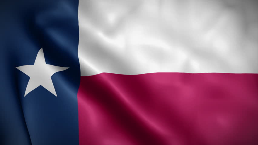 Texas flag background realistic waving in the wind 4K video, for Independence Day or Anthem (Perfect Loop)