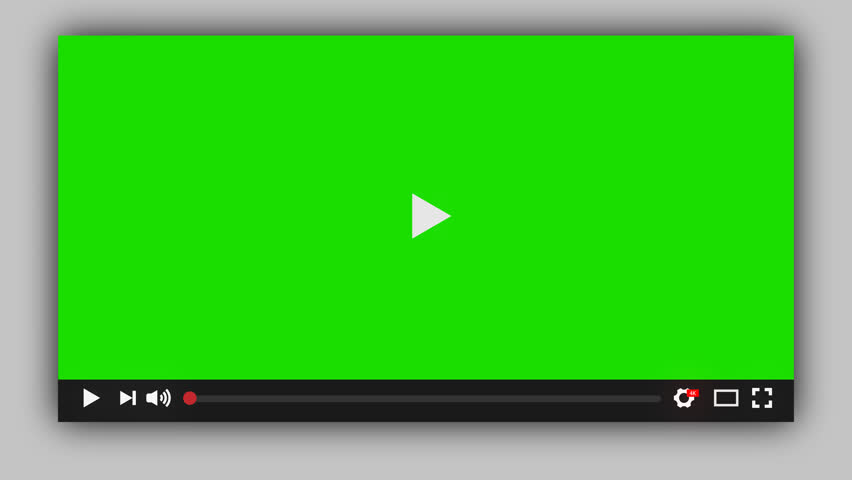 Video player play button clicked by mouse cursor animation Green screen. Media Player Video playback Interface. Multimedia player loading bar running timecode.  Play Pause stop media player button. Royalty-Free Stock Footage #1105850949