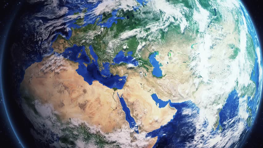 Zoom of the earth from space to the city. Zoom in to the city Khamis-Mushait, Saudi Arabia. 3D Animation. Stock video footage. 4K Royalty-Free Stock Footage #1105851175