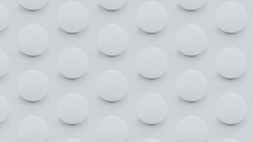 Moving grid of golf balls on white background. Loopable close-up of golf ball animation. 3D Illustration | Shutterstock HD Video #1105854475