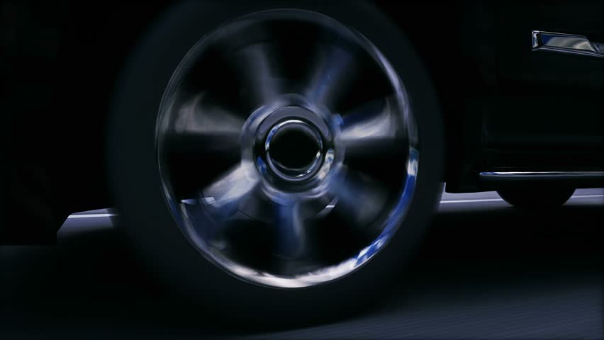 big black luxury car on highway. Very fast driving.