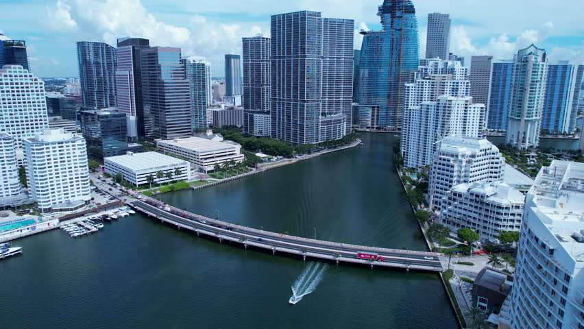 Downtown District At Miami Florida United States. Cityscapes Miami United States. Business Horizon Downtown Cityscape Miami Florida. Business Outdoor Downtown District Panning Wide. Miami Skyline. Royalty-Free Stock Footage #1105855853