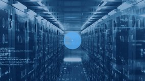 Animation of network of connections over spinning human brain icons against computer server room. Medical research and business data storage technology concept - Powered by Shutterstock - Get 15% off with code: PIKWIZARD15