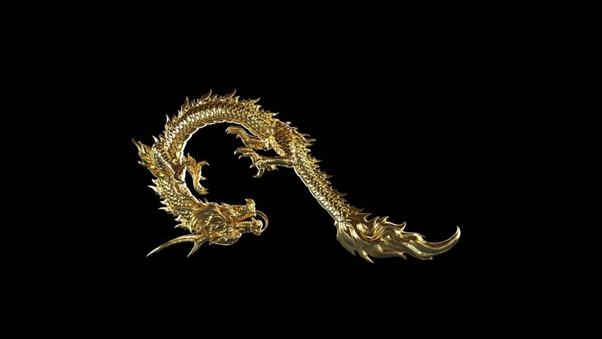 Chinese dragon animation loop on infinity sign. Contains alpha channel and depth. Realistic model details. Royalty-Free Stock Footage #1105863267