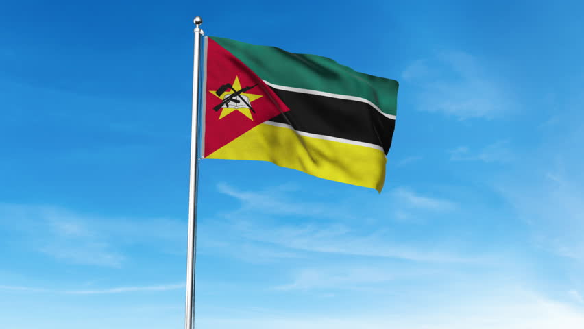 National Mozambique flag. Africa. 3D Render. High detailed flag of Mozambique.  Royalty-Free Stock Footage #1105871945