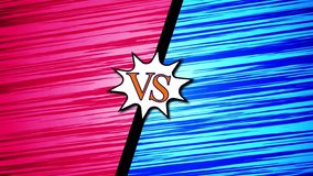 Comic Vs Animated Pop Art Background. Animation Of Versus Background Comic Book Animation. Pop Art Style Versus Logo Or Vs Comic Animation. Vintage Retro Style Comic Speed Radial Line Uses For Books