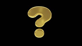 Rotating Gold Question Mark. 3D Animation. Alpha Matte. Green Screen - Powered by Shutterstock - Get 15% off with code: PIKWIZARD15