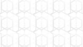 Seamless pattern of a hexagon shape with grey, white geometric motion background. Endless loop animation