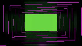 Abstract Fluorescent Lamp black background with green screen 3D Rendering