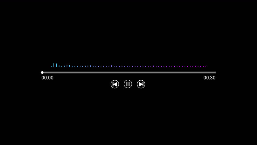Music player scroll bar button with audio reactor, Music timeline or video track player, Timeline bar moving as song media playing, Audio music timeline bar moving with track Royalty-Free Stock Footage #1105893605