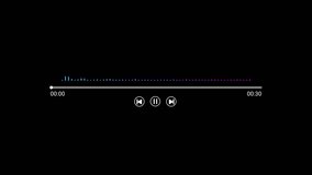 Music player scroll bar button with audio reactor, Music timeline or video track player, Timeline bar moving as song media playing, Audio music timeline bar moving with track