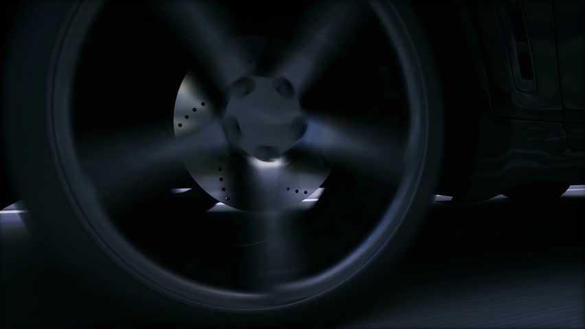 Luxury black car on highway. Very fast driving.