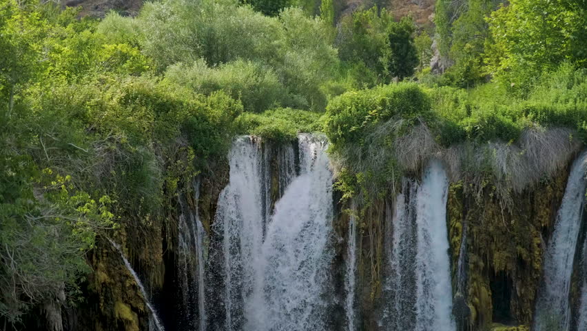 Göksu waterfall in Konya, Turkey. This waterfall has a history of thousands of years. Royalty-Free Stock Footage #1105899995