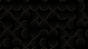 Elegant black background with gradient circle pattern and golden lines. seamless loop animation