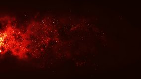 3D animation. Burning red hot sparks rise from large fire seamless loop. Background of bonfire, light and life. Fiery orange glowing flying ember particles on black background - Powered by Shutterstock - Get 15% off with code: PIKWIZARD15