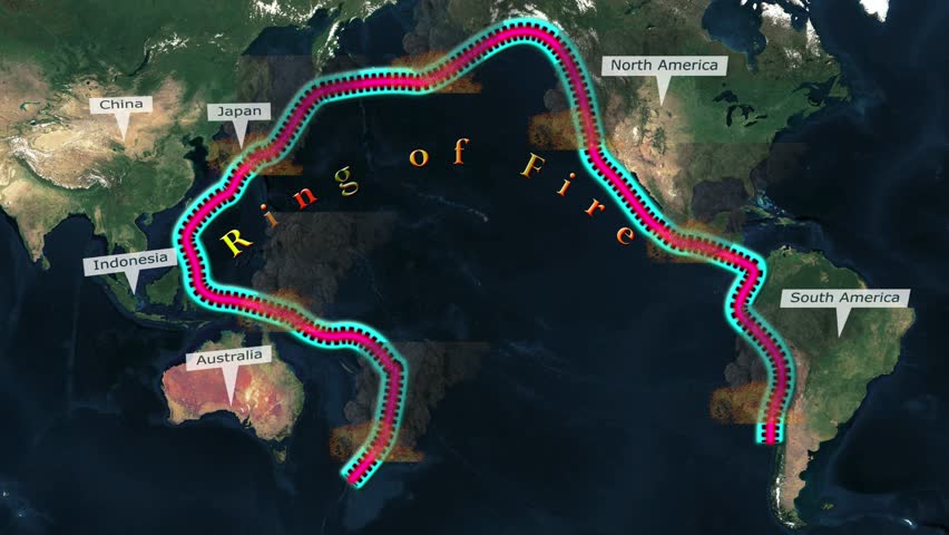 Ring Of Fire Volcanoes Map