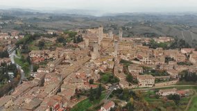 Drone footage over San Gimignano, perfect flow drone shoots.