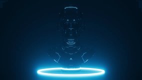 Futuristic 3D Glass Cyborg Robot Bust Rotating Loop - Powered by Shutterstock - Get 15% off with code: PIKWIZARD15