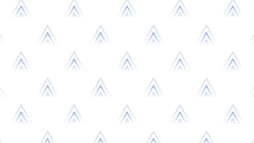 Seamless pattern of a up arrow shape with white and blue geometric motion background. Endless loop animation