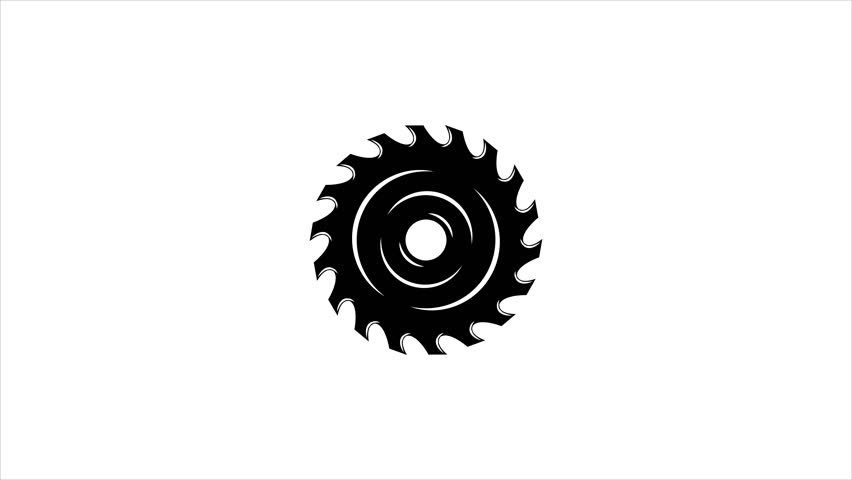 motion animation design of carpentry logo chainsaw icon hand saw vector design illustration