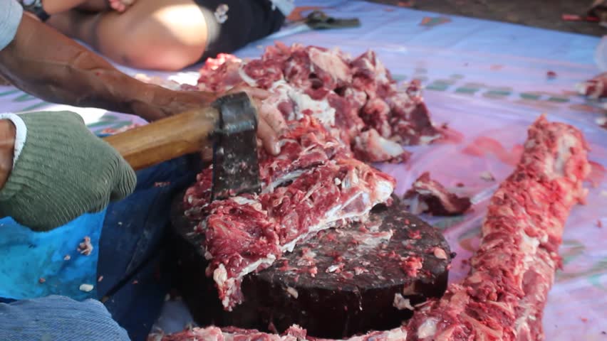 Indonesian Muslims are slaughtering mutton and beef that have been slaughtered during Eid al-Adha Al Mubarak, the Feast of Sacrifice.