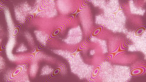 Abstract 3D glitter looped background. Glowing pink and orange fabric texture. Lines and waves pattern. Slow flow of sparkling terrain. Fashion style wallpaper. Video animation. 4K 30 fps: stockvideo