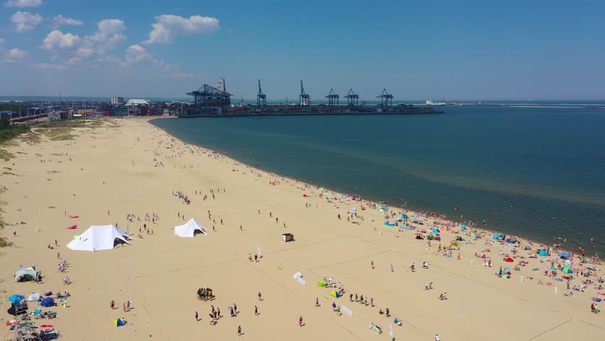 Panorama Beach Baltic Sea Stogi Plaza Morze Baltyckie Aerial View Poland