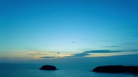 Aerial hyperlapse view beautiful blue sky at sunset above the ocean.
Scene of colorful blue rays glistened at sunset.
creating a beautiful and calming sight.
Gradient color abstract nature background