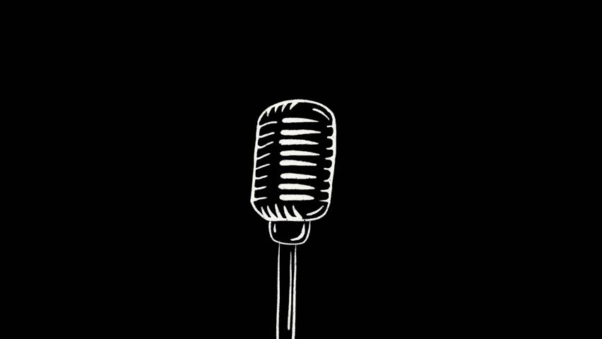 Animated Microphone Podcast Hand Draw