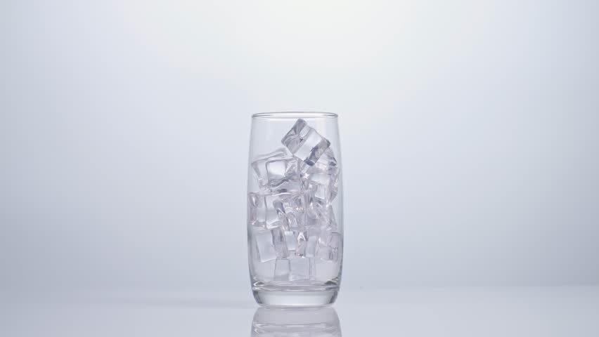 Fresh Cola Being Poured In To The Glass With Ice Cubes On White Background
 Royalty-Free Stock Footage #1105969733