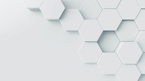 White 3d abstract background. Bright futuristic motion texture. Hexagonal video pattern with empty space for science concept. Clean creative animated surface footage. Seamless loop. - Powered by Shutterstock - Get 15% off with code: PIKWIZARD15