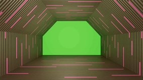 VJ LOOP Abstract Fluorescent Lamp wood matt background with green screen 3D Rendering
