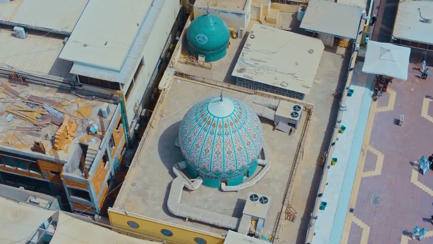 An old mosque in Najaf shot by drone Royalty-Free Stock Footage #1105988949