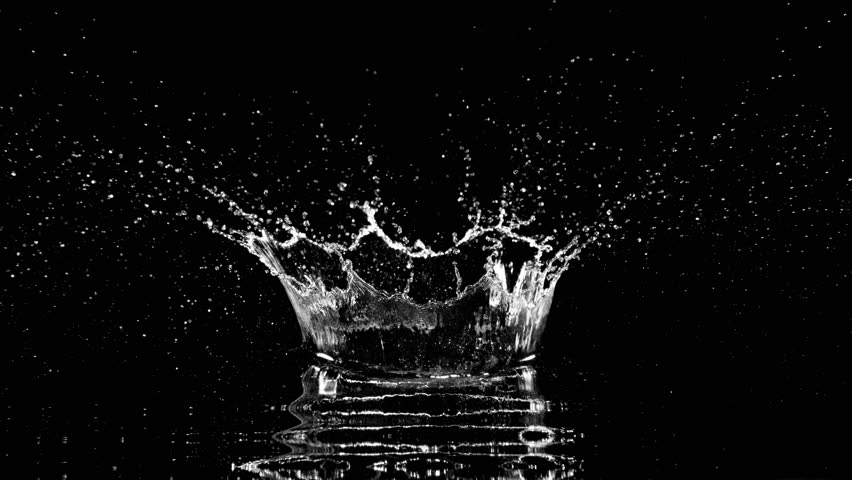 Super Slow Motion of Splashing Water Crown Shape on Black Background. Filmed on High Speed Cinema Camera, 1000fps. - Powered by Shutterstock - Get 15% off with code: PIKWIZARD15