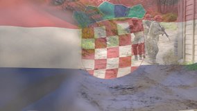 Animation of flag of croatia over diverse soldiers. Croatian patriotism, armed forces and national defence concept digitally generated video. - Powered by Shutterstock - Get 15% off with code: PIKWIZARD15
