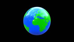 3d animation of the planet earth rotates around itself, it's used for social media or video editing or graphic design or other purpose of use