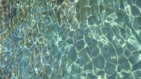 Blue turquoise sea water clear beautiful seascape, vertical video.	