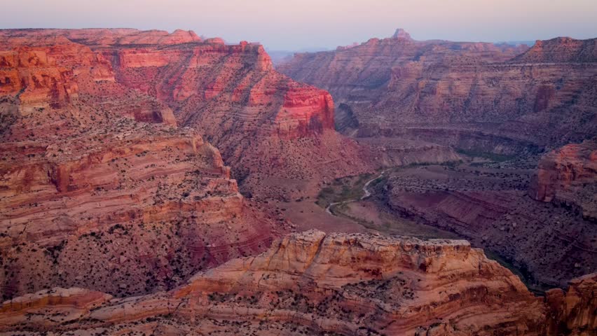 Aerial view of the amazing San Rafael River Canyon in Utah also called the Little Grand Canyon Royalty-Free Stock Footage #1106024531