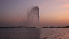 Jeddah Fountain - city Landmark - Saudi Arabia 4k video