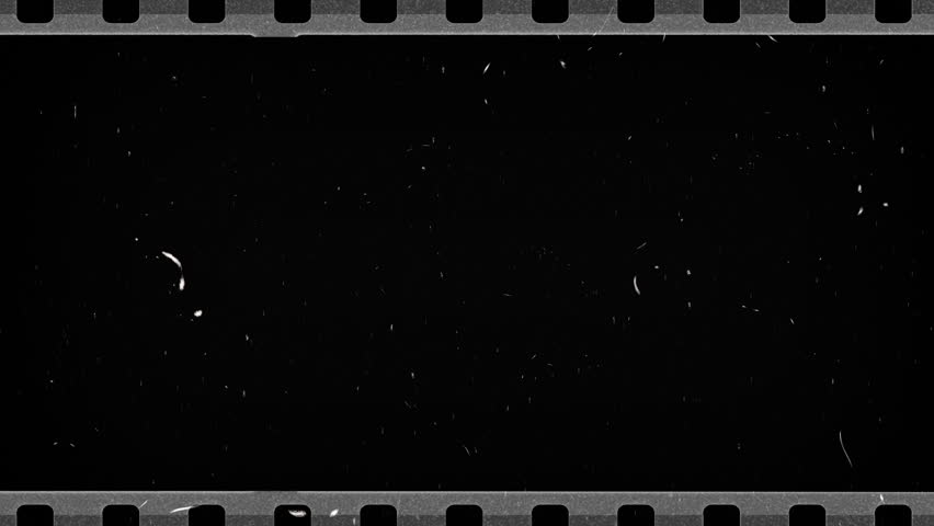 Vintage looping film strip background. 4K reel clutter old tv grain noise frame. Videotape texture overlay with scratches and dirt stains. Lens flare light leaks effect