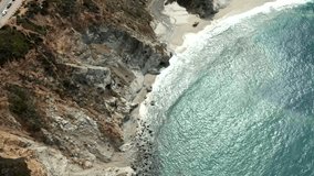 Aerial drone vidoe view of Big Sur California Pacicific Highway