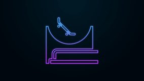 Glowing neon line Skate park icon isolated on black background. Set of ramp, roller, stairs for a skatepark. Extreme sport. 4K Video motion graphic animation . - Powered by Shutterstock - Get 15% off with code: PIKWIZARD15