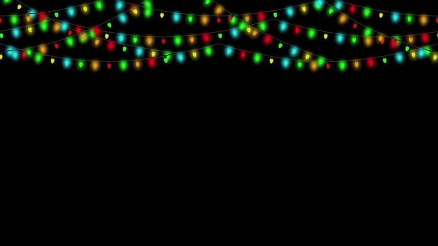 Seamless loop beautiful christmas string light bulb string with flashing lights on black background. 4k 3d xmas light rendering party, Christmas, new year and celebrate background animation | Shutterstock HD Video #1106054717
